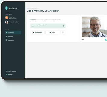 Screenshot of the simple doxy.me dashboard for providers